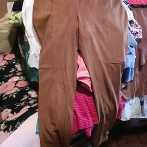 Cato Rich Brown Faux Suede Trousers